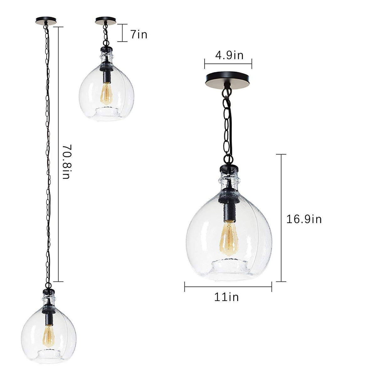 Hand Blown Glass Pendant Light D84859