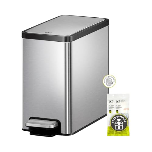 6L Stainless Steel Step On Trash Can with Lid 2 Pack Z49476
