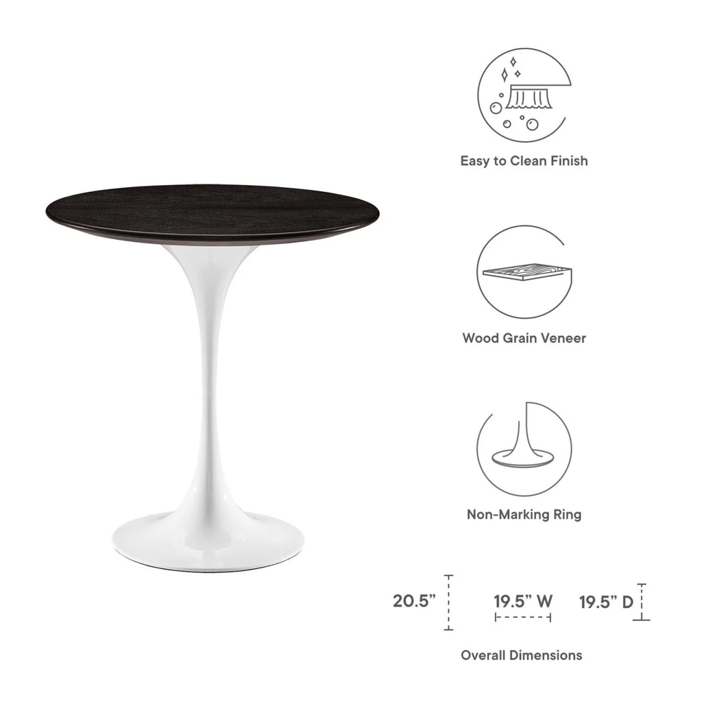 20" Round Side Table White Walnut B844