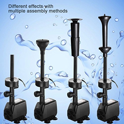 110V/55W Submersible Fountain Pump with RGB Ring and Nozzles R13677