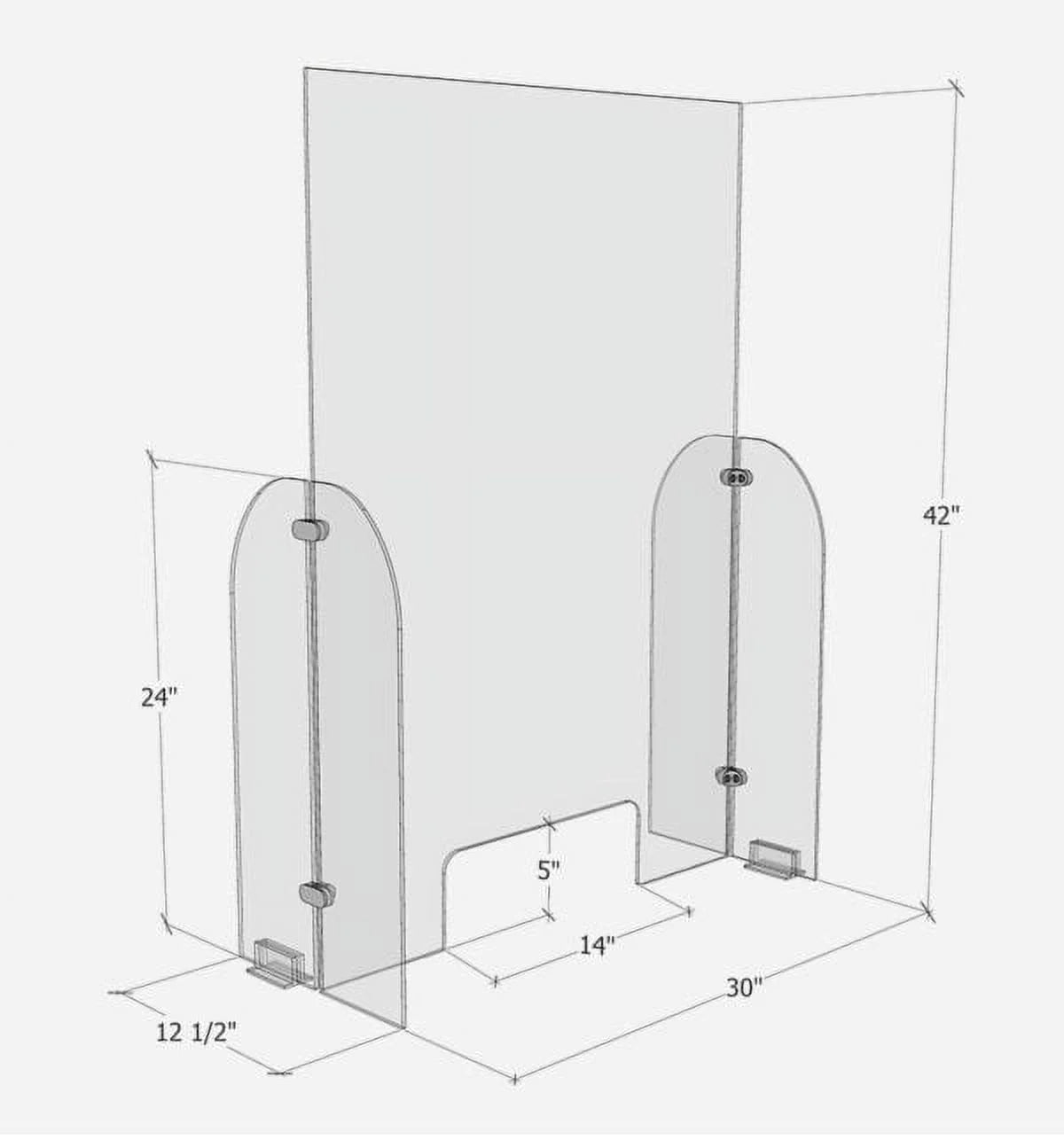 Clear Acrylic Single Panel Protective Barrier with Transaction Opening 30" x 42" X80130