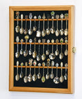 Spoon Display Case Wall Rack Cabinet Holder Box Oak Finish G5105