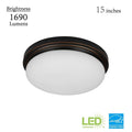 Oil-Rubbed Bronze Integrated LED Flush Mount with Glass Shade C969