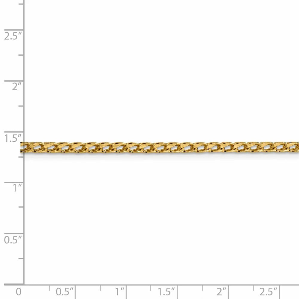 14kt Yellow Gold Diamond Cut Open Franco Chain 24 inch Q4519