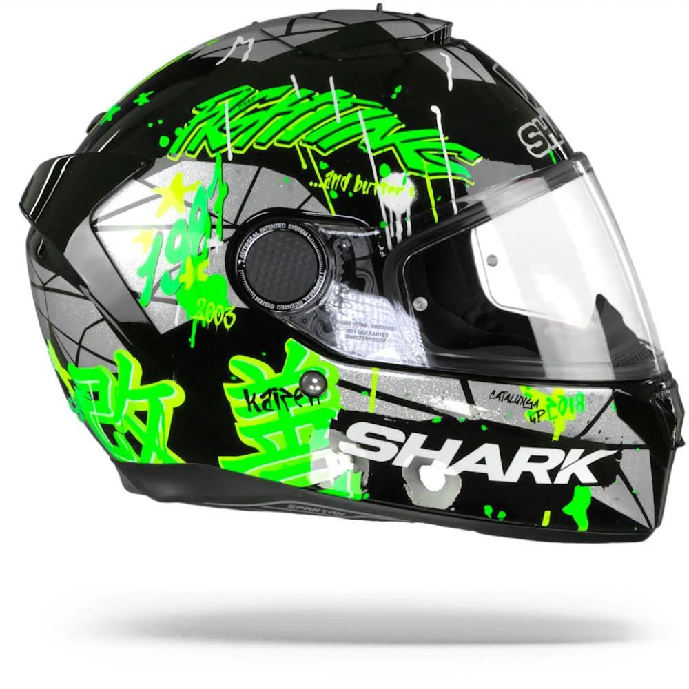 Black Green Glitter Motorcycle Helmet I894492