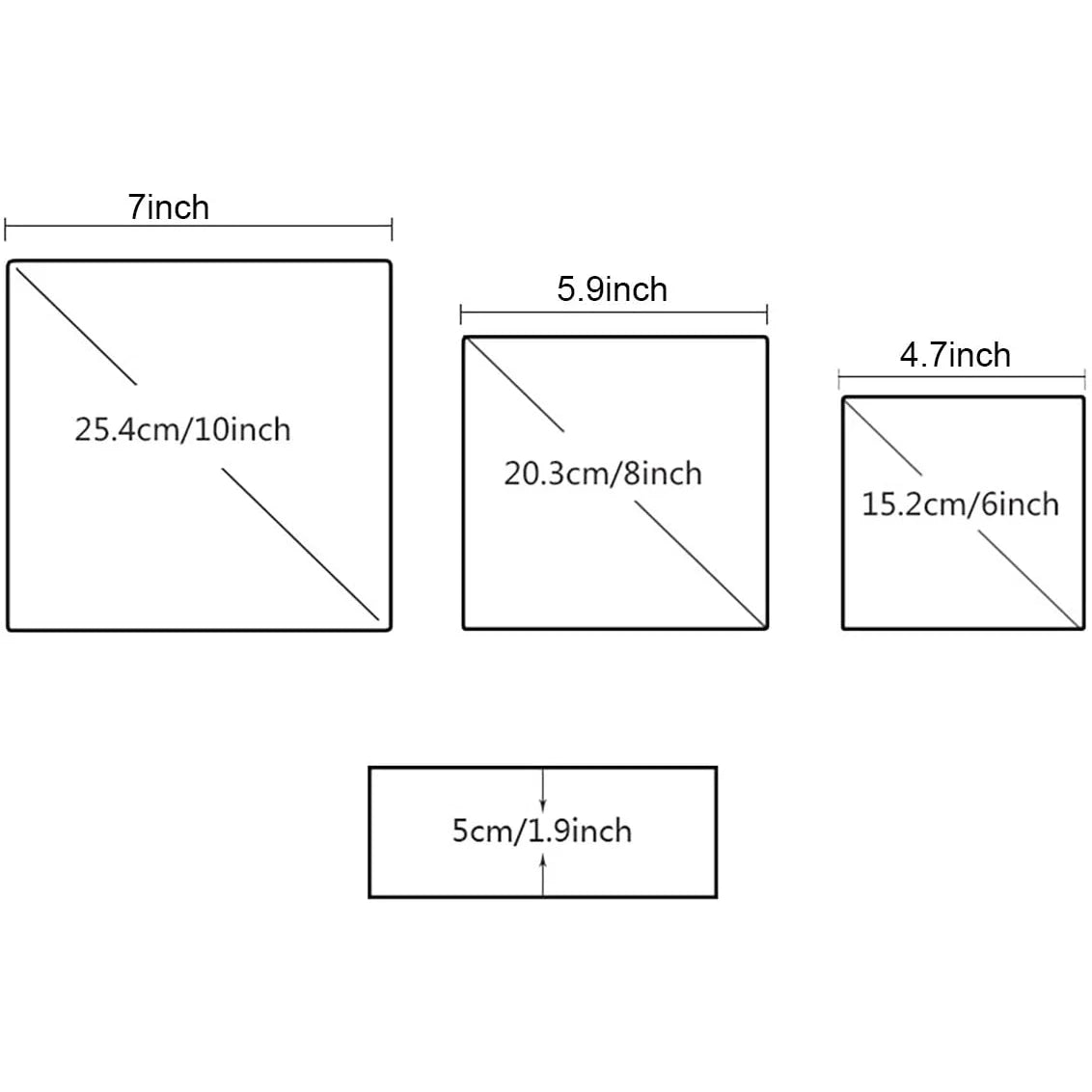 Set of 3 Stainless Steel Non-Stick Square Cake Molds I7670