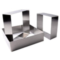 Set of 3 Stainless Steel Non-Stick Square Cake Molds I7670