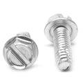 #12-24 x 1 Coarse Thread Thread Cutting Screw Slotted Hex Washer Head Zinc Plated J2116