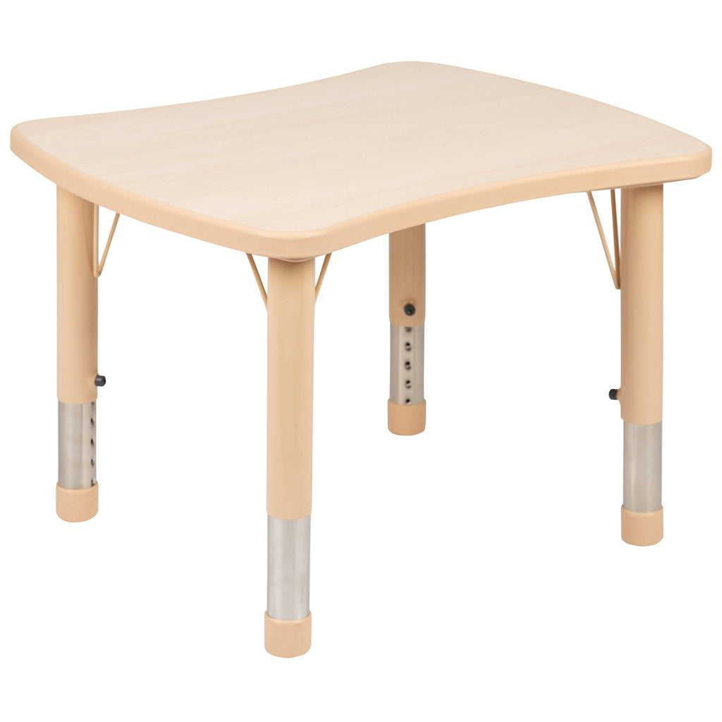 Beige Rectangle Plastic Activity Table Set with 4 Chairs N28038
