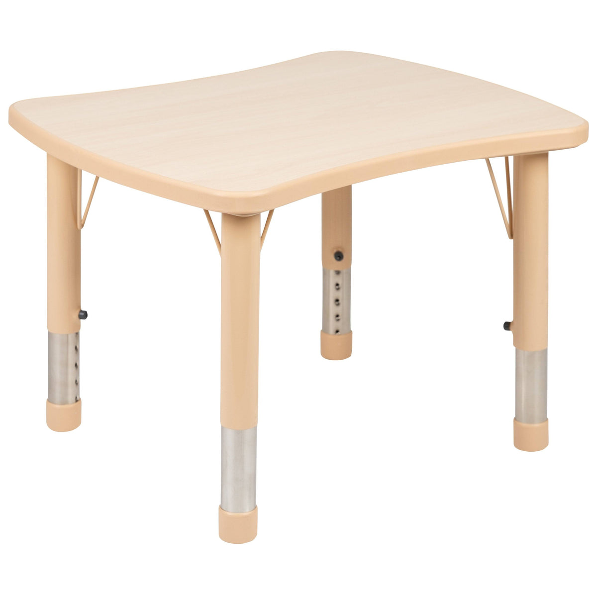 Beige Rectangle Plastic Activity Table Set with 4 Chairs N28038