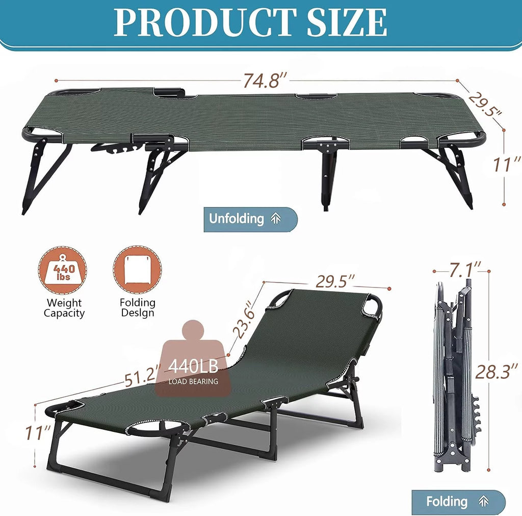 Folding Bed Cot with 2 Sided Mattress G497