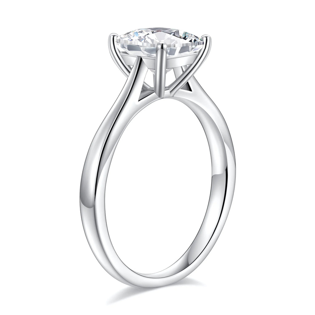1.5ct Moissanite Solitaire Engagement Ring 925 Sterling Silver Princess Cut F6562