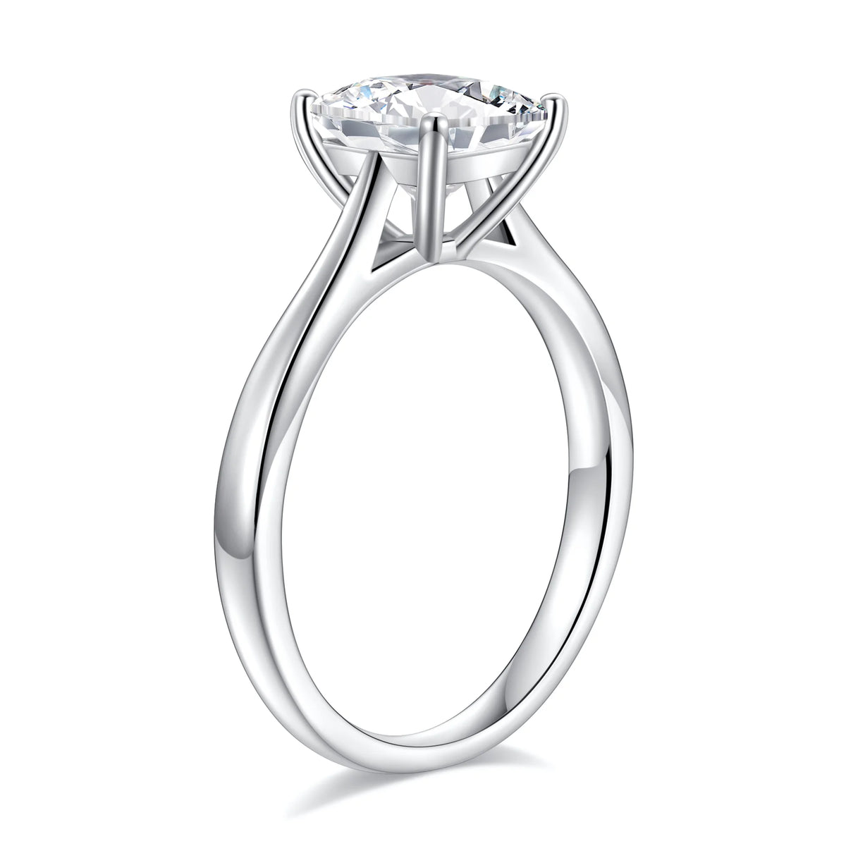 1.5ct Moissanite Solitaire Engagement Ring 925 Sterling Silver Princess Cut F6562
