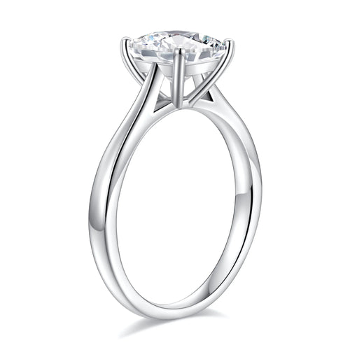 1.5ct Moissanite Solitaire Engagement Ring 925 Sterling Silver Princess Cut F6562