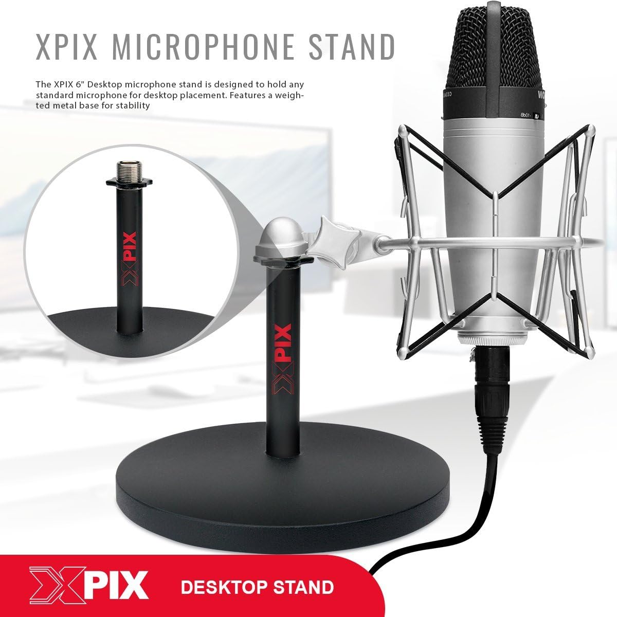 Large-Diaphragm Condenser Microphone with Closed-Back Headphones and XLR Cable H48537