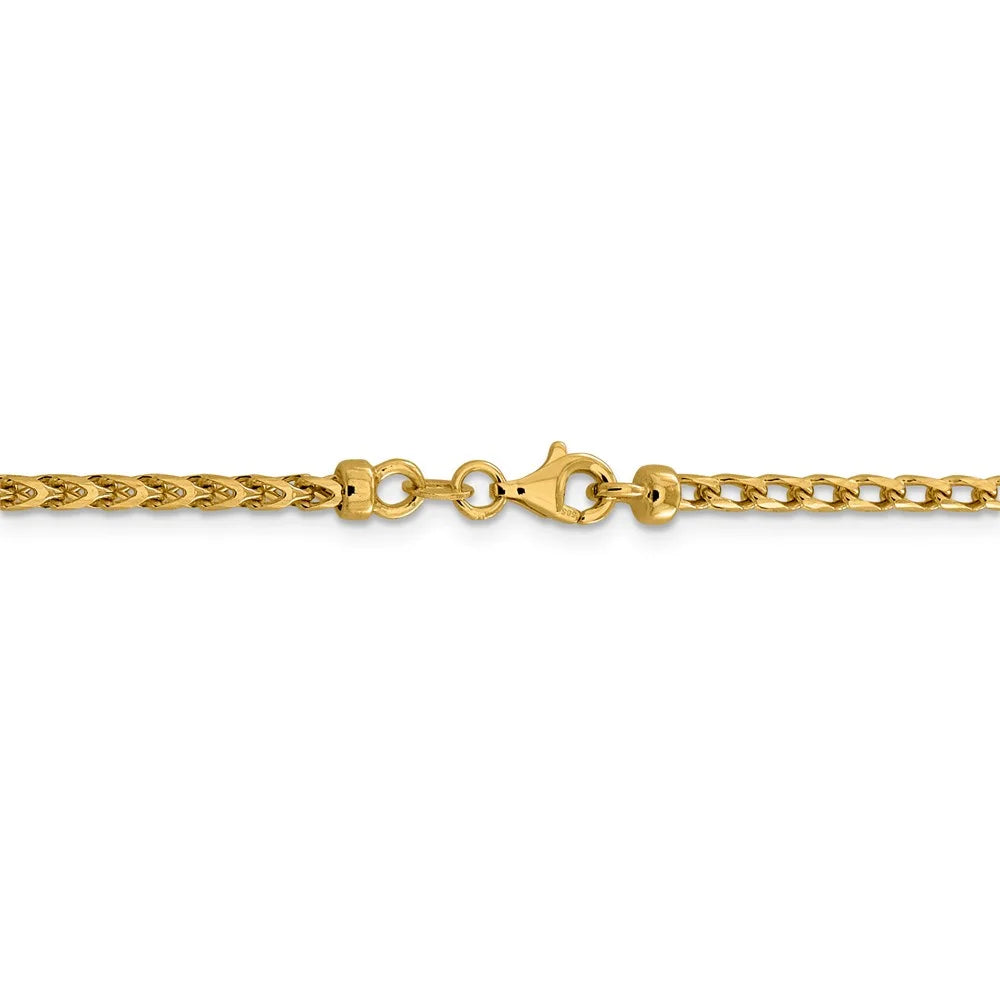 14kt Yellow Gold Diamond Cut Open Franco Chain 24 inch Q4519