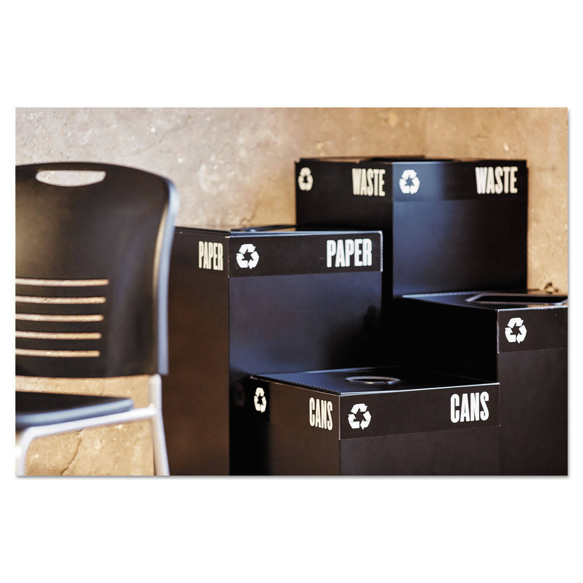 42 gal powder-coated steel black Trash Can Base M2286