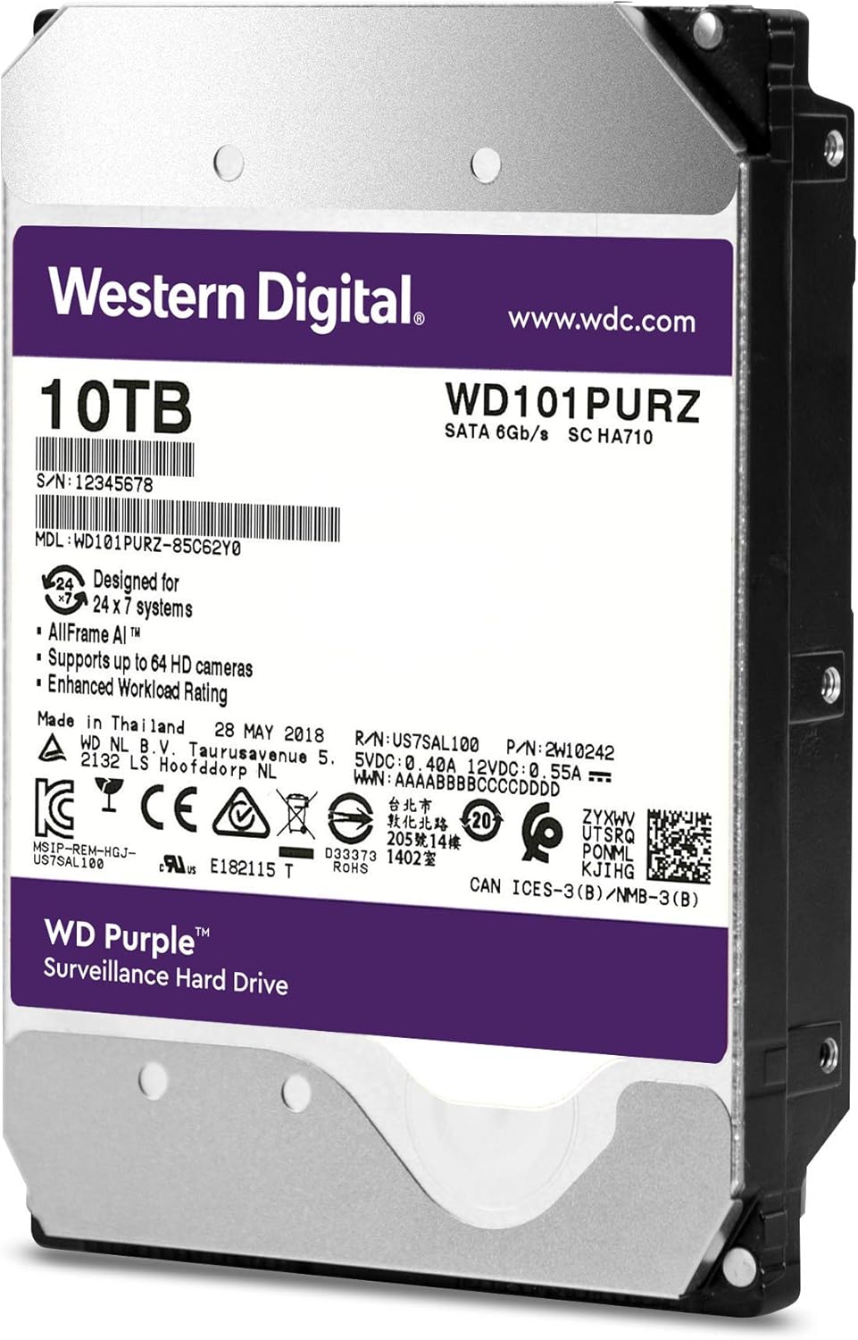 10TB Surveillance Internal Hard Drive V82695