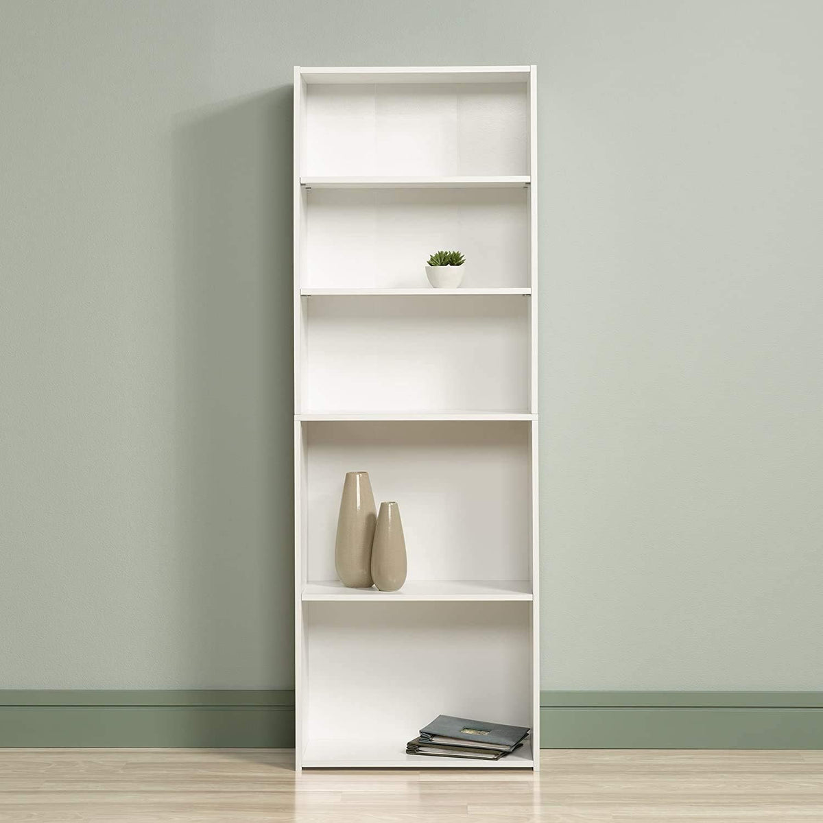 5 Shelf Bookcase in Soft White P611