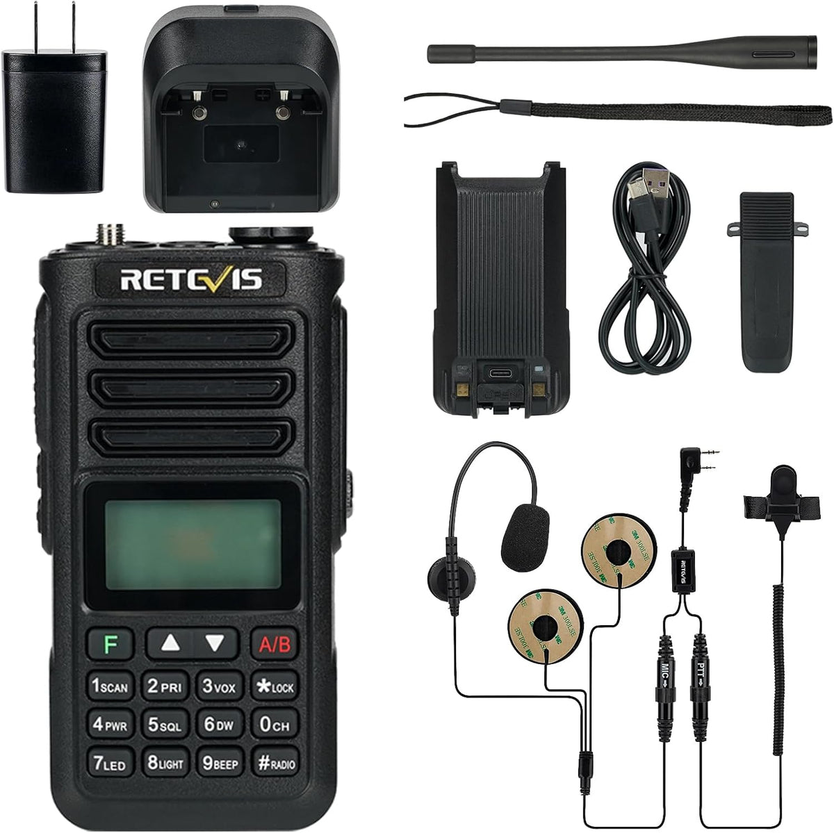 Ham Radio Dual Band Radio Bundle with Two Way Radio Headset O2741