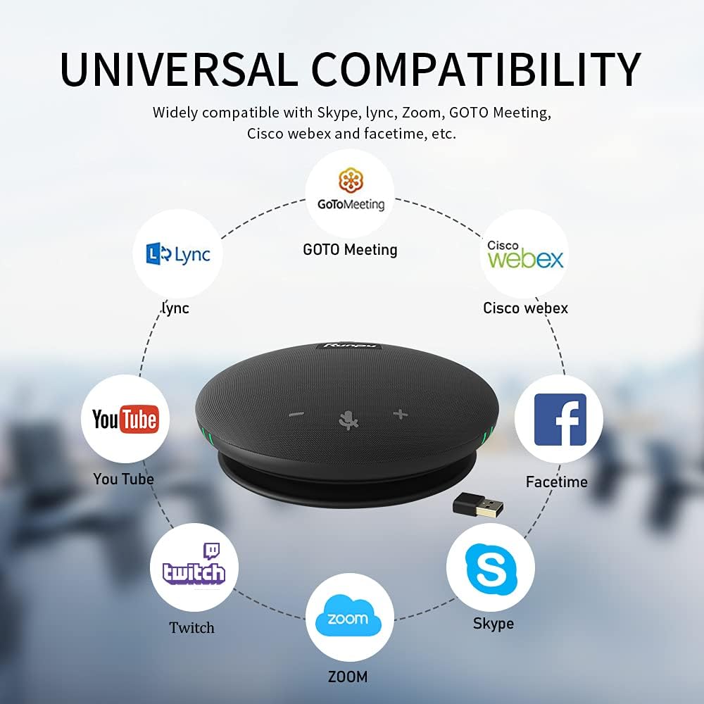 Video Conferencing System Bundle HD1080P PTZ Camera and Wireless Bluetooth USB Microphone and Speaker J6902
