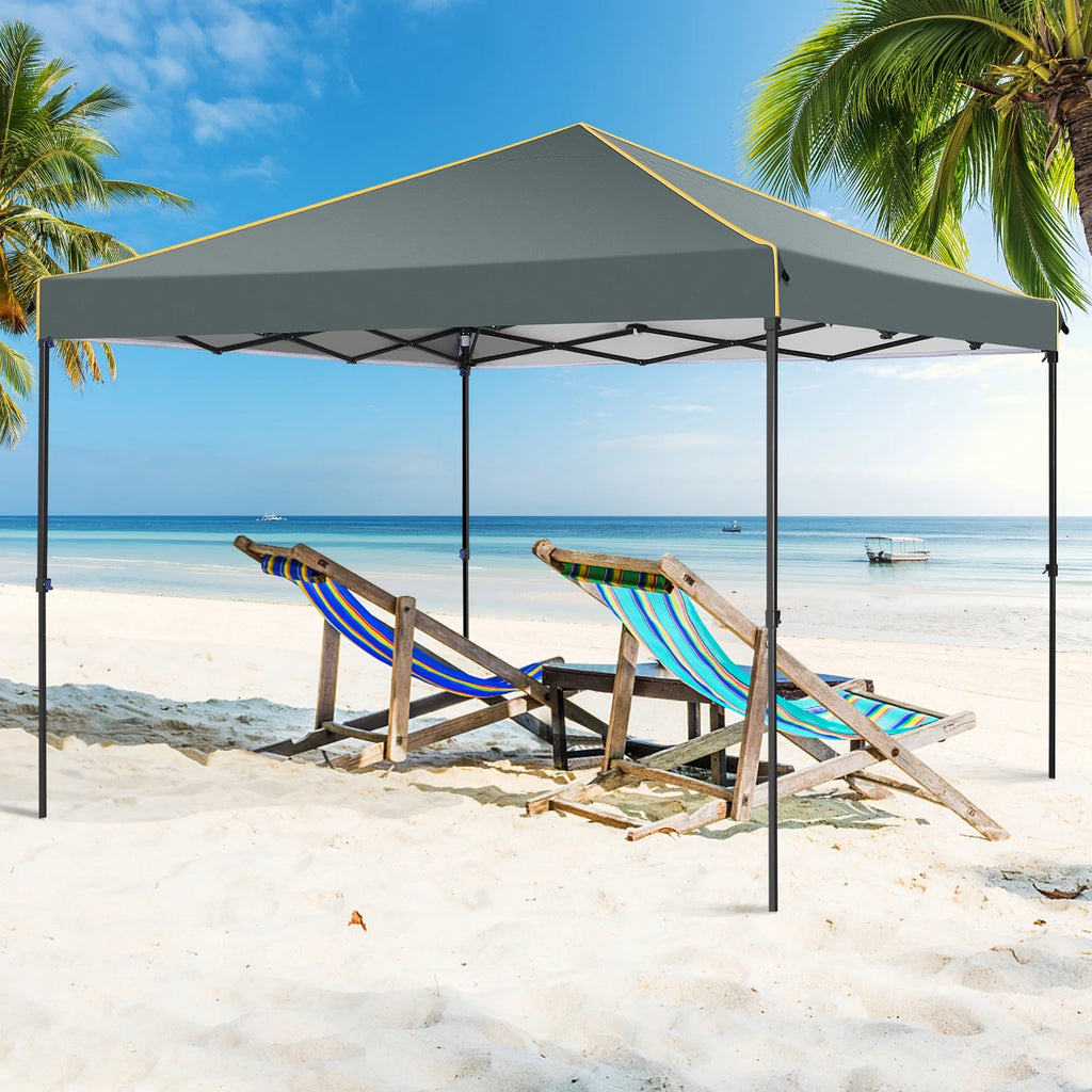 10' x 10' Pop up Canopy with 4 Removable Sidewalls and Carry Bag Q8570