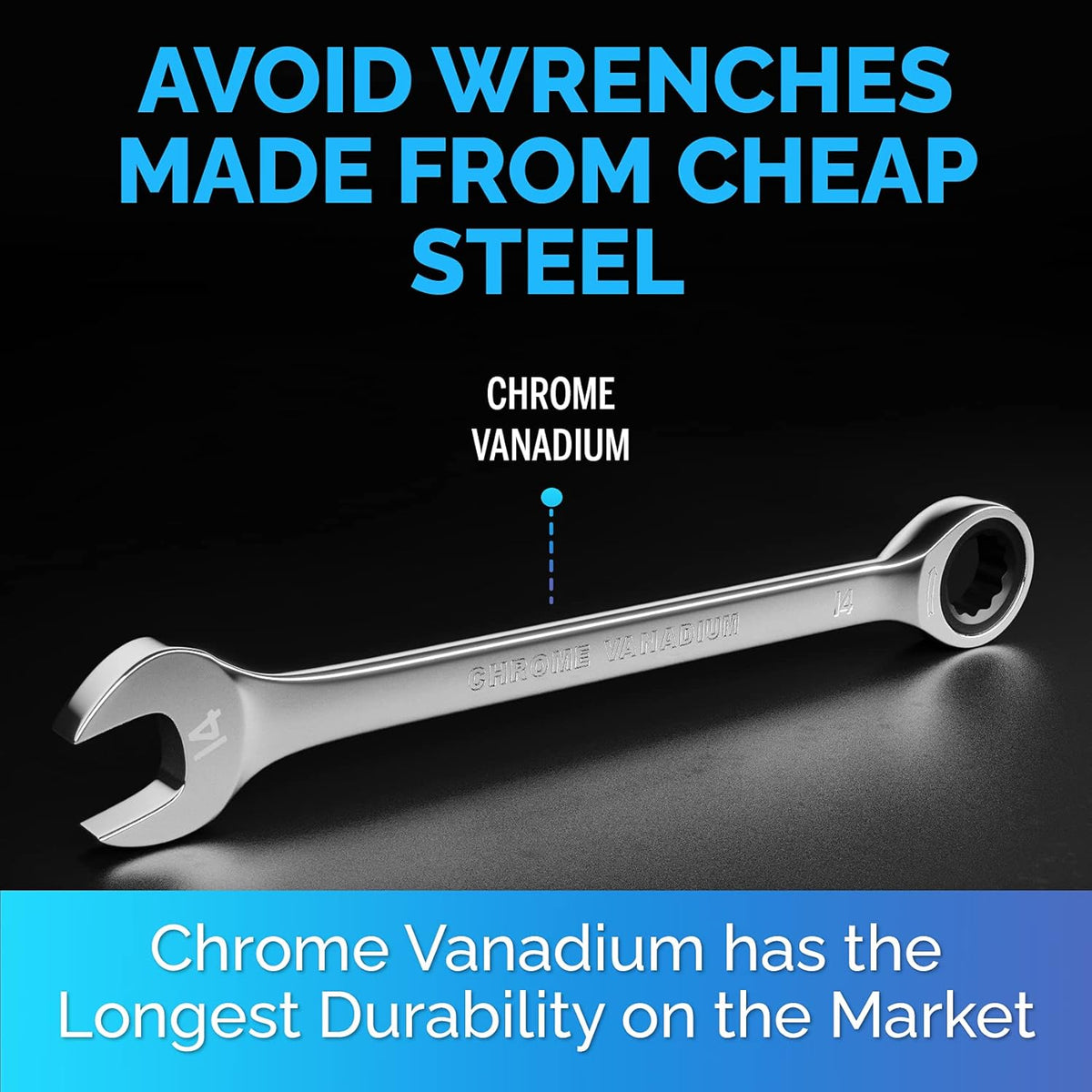 13 Pieces Slim Profile Ratcheting Wrench with Rack Organizer F216