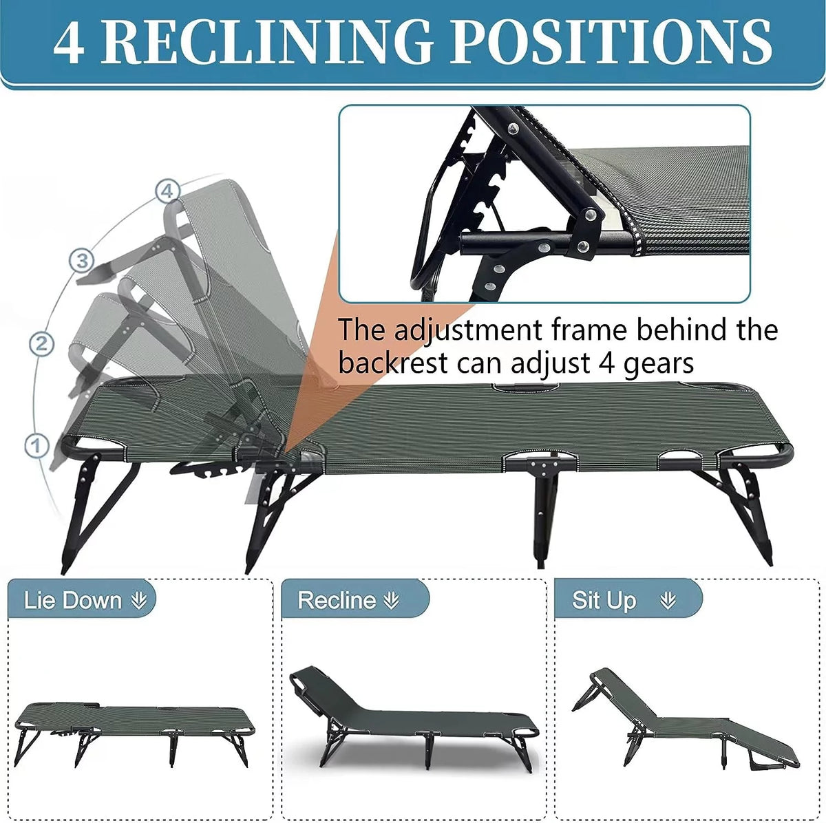 Folding Bed Cot with 2 Sided Mattress G497