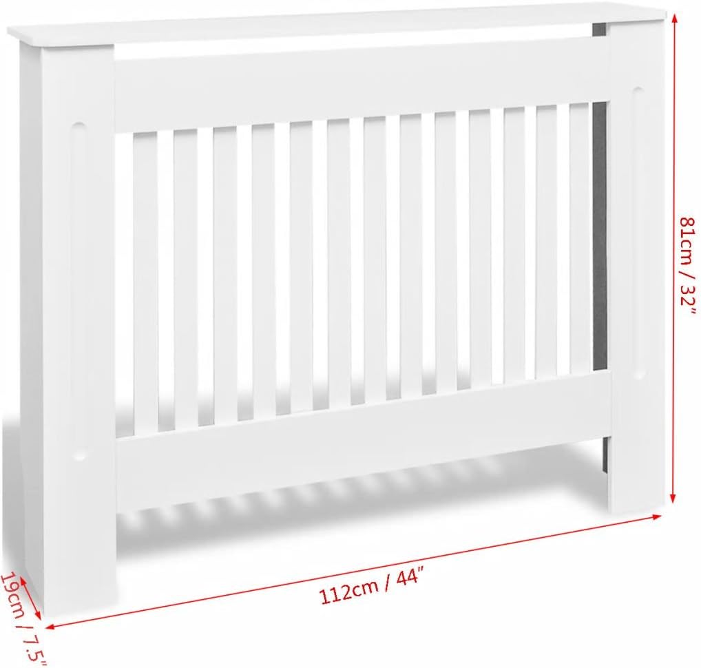 White MDF Radiator Cover D5926