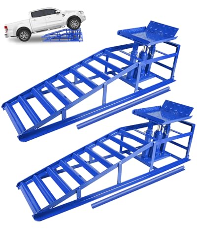 2 Pack 5T Heavy Duty Steel Hydraulic Car Ramps T6119