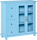 Storage Sideboard Cabinet with 4 Drawers and Glass Door Cupboard K6689