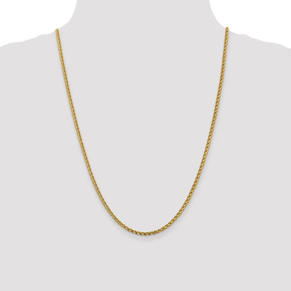 14kt Yellow Gold Diamond Cut Open Franco Chain 24 inch Q4519