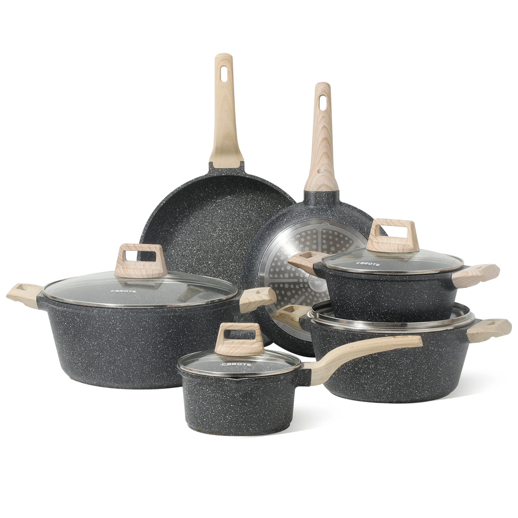 10 Pcs Nonstick Granite Stone Cookware Set Y787