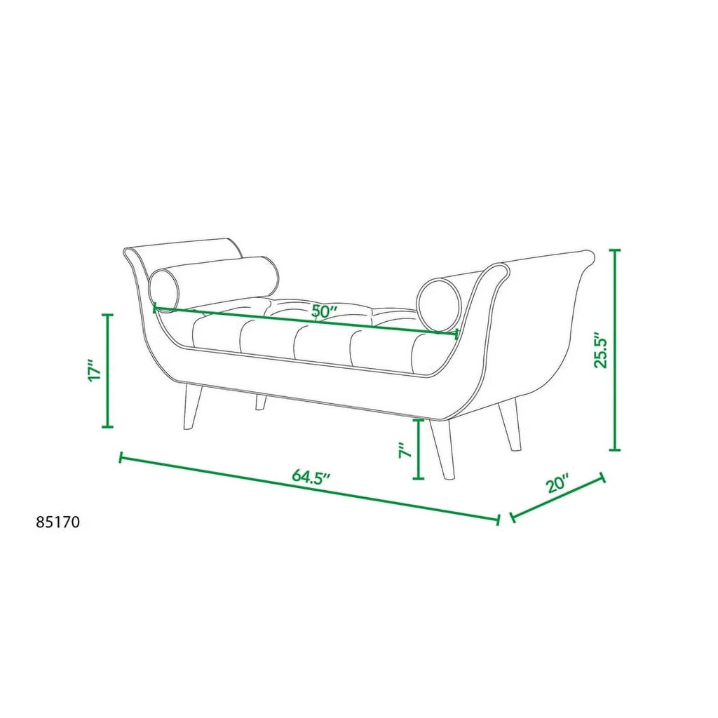Teal Velvet Tufted Entryway Bench M73411