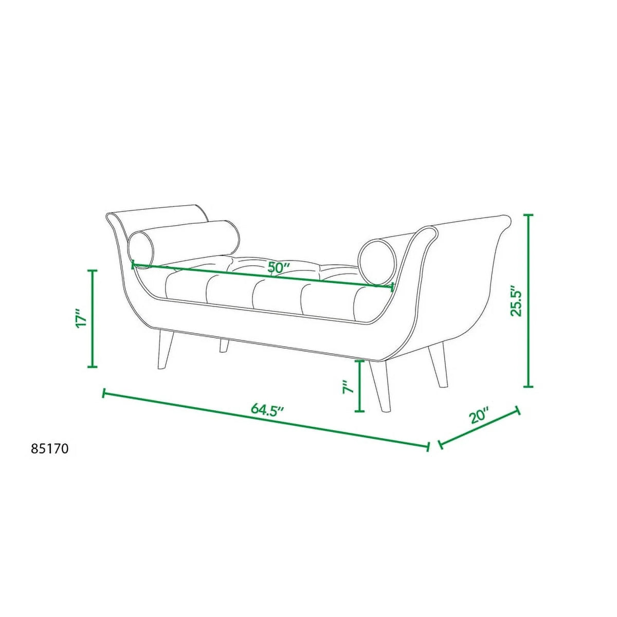 Teal Velvet Tufted Entryway Bench M73411