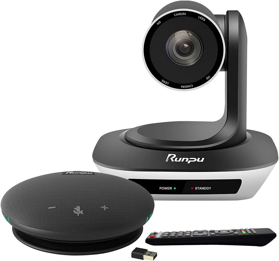 Video Conferencing System Bundle HD1080P PTZ Camera and Wireless Bluetooth USB Microphone and Speaker J6902