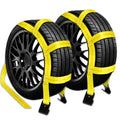 2 Pcs Car Tow Strap Dolly Basket with Flat Hooks 17"-21" Wheel Straps Auto Tire Dolly Wheel Net R9387