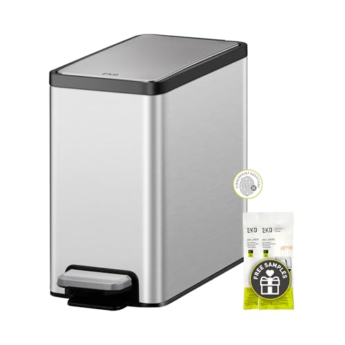 6L Stainless Steel Step On Trash Can with Lid 2 Pack Z49476
