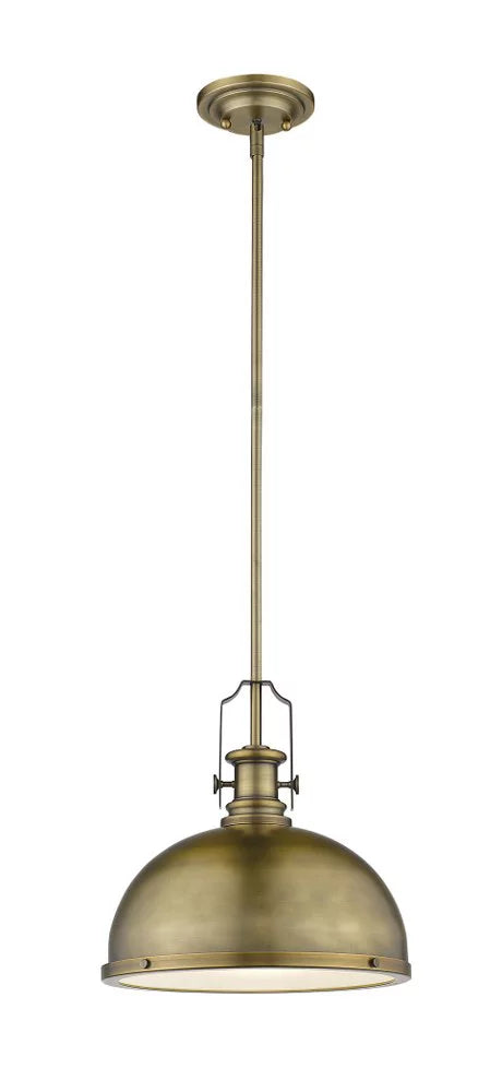 1 Light Pendant 13.25 inches Wide 13 inches High Heritage Brass Finish F2277