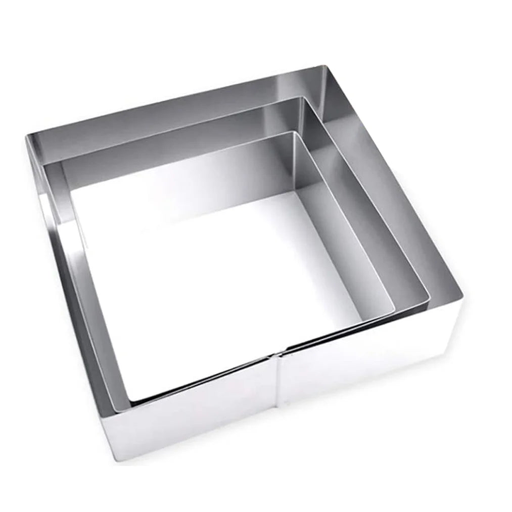 Set of 3 Stainless Steel Non-Stick Square Cake Molds I7670