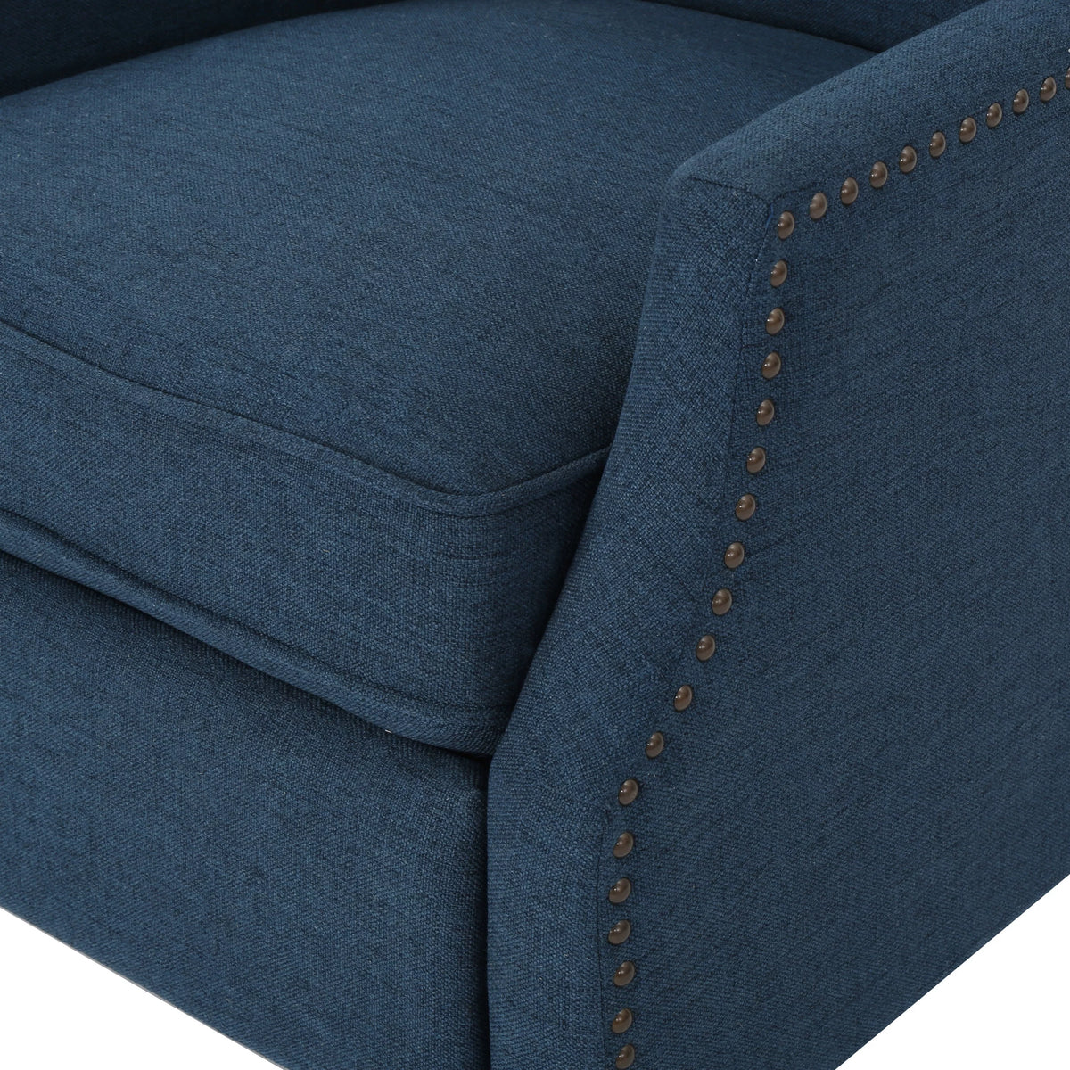 Navy Blue and Dark Brown Fabric Recliner Set of 2 O2744