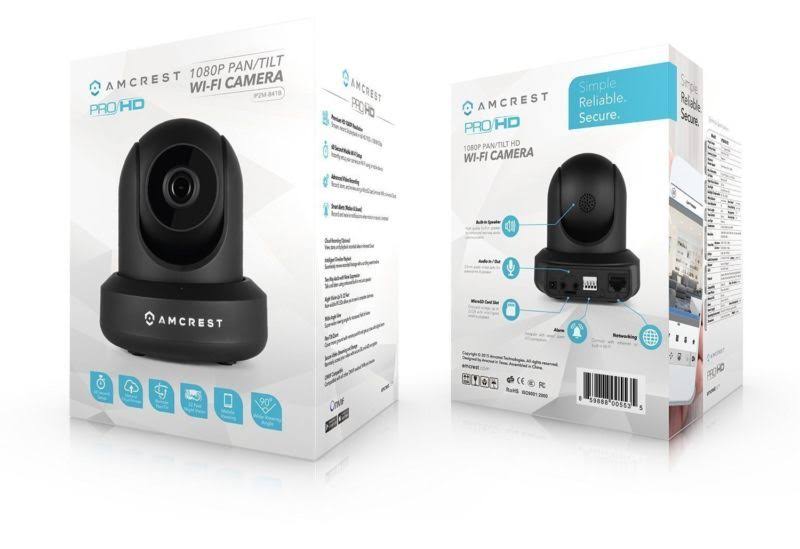 1080p WiFi Indoor Pan/Tilt Security IP Camera Black W49271