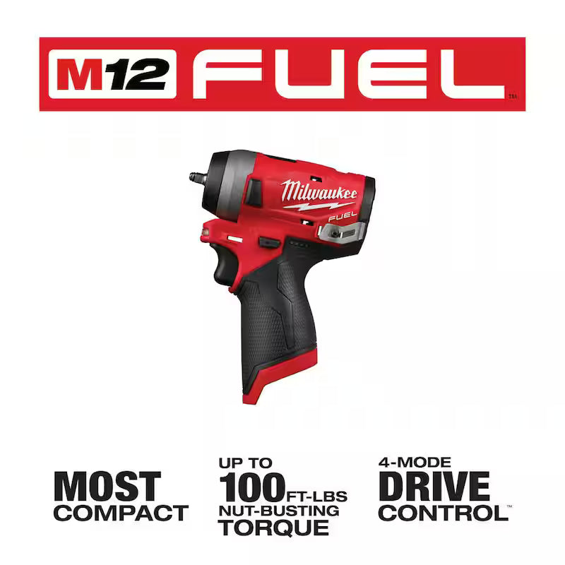 12V Brushless Cordless 1/4 in. and 1/2 in. Impact Wrenches with two 3.0 Ah Batteries T9162