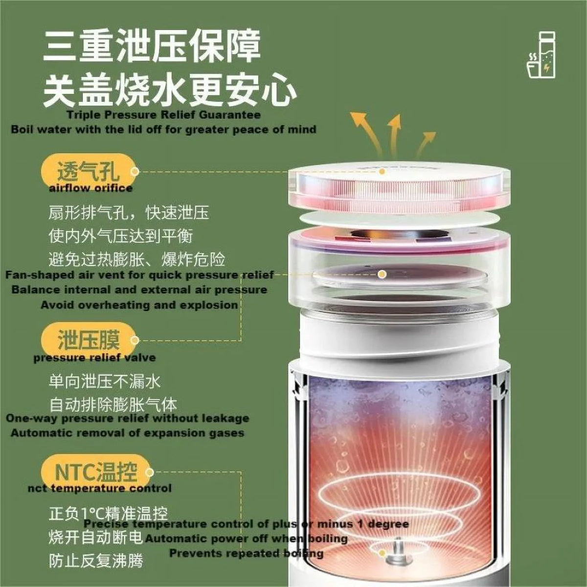 110V portable electric heating water kettle O51742
