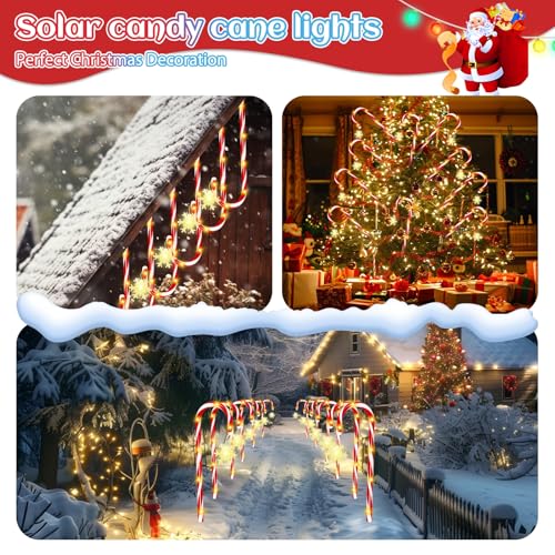 12 Pcs Solar Candy Cane Lights D214647