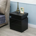 Black High Gloss 2 Drawer Bedside Table I439