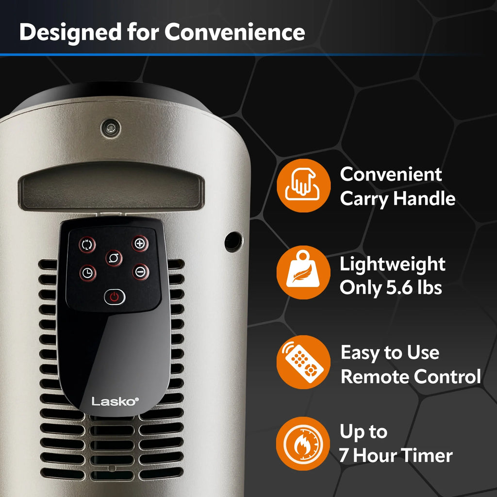 1500W Oscillating Ceramic Tower Space Heater with Remote C47328