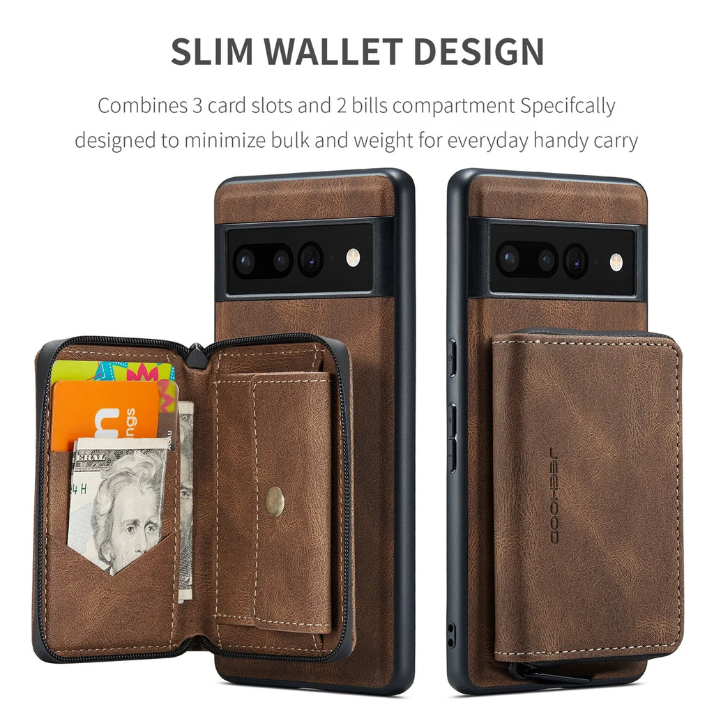 Brown Wallet Case for Google Pixel Fold 5G with Screen Protector J909621