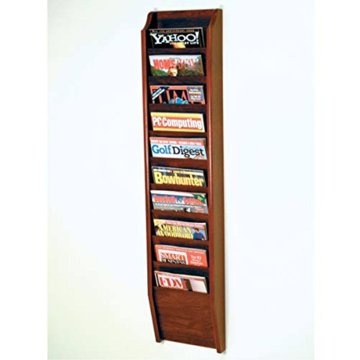 10 Pocket Magazine Rack Black Mahogany Z1554