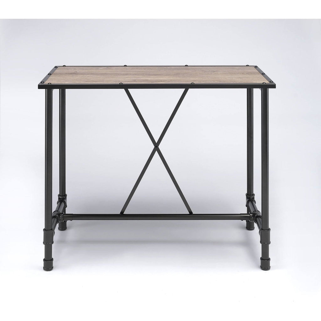 Oak and Black Bar Table A3582